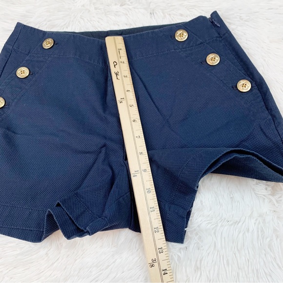 J Crew high waisted Sailor short in stretch piqué cotton in navy blue - Picture 5 of 10